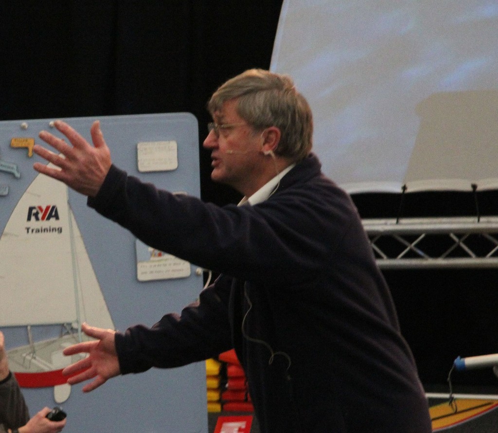 Coach Session RYA Dinghy Show- Mike MacNamara in action © Sail-World.com http://www.sail-world.com